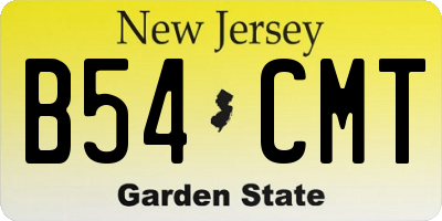 NJ license plate B54CMT