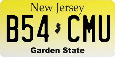 NJ license plate B54CMU