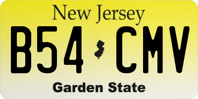 NJ license plate B54CMV