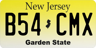 NJ license plate B54CMX