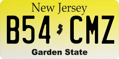 NJ license plate B54CMZ