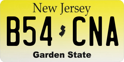 NJ license plate B54CNA