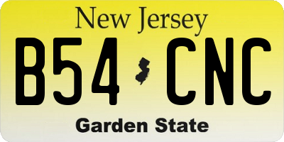 NJ license plate B54CNC