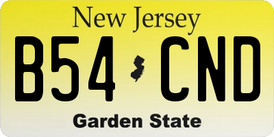 NJ license plate B54CND