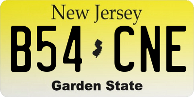 NJ license plate B54CNE