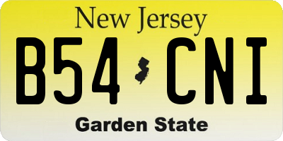 NJ license plate B54CNI