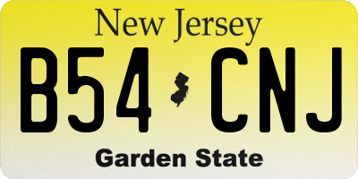 NJ license plate B54CNJ