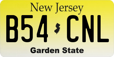 NJ license plate B54CNL