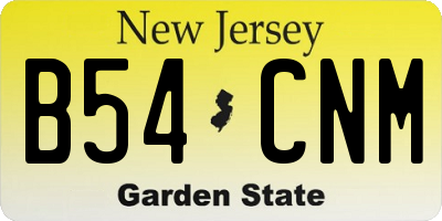 NJ license plate B54CNM