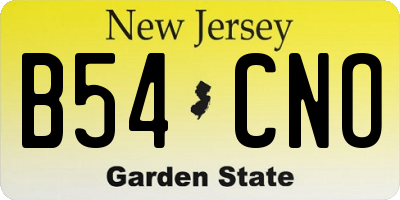NJ license plate B54CNO