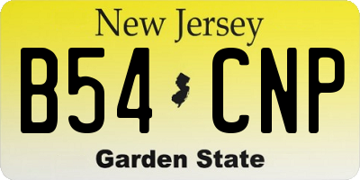 NJ license plate B54CNP