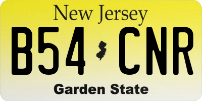 NJ license plate B54CNR