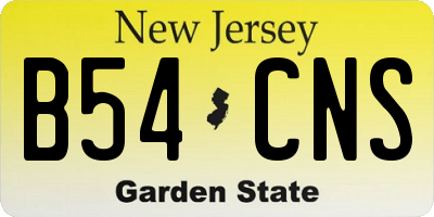 NJ license plate B54CNS
