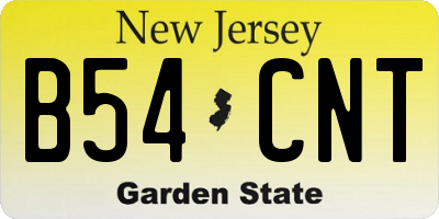NJ license plate B54CNT