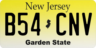 NJ license plate B54CNV