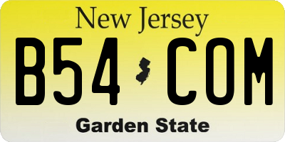 NJ license plate B54COM