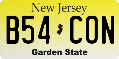 NJ license plate B54CON