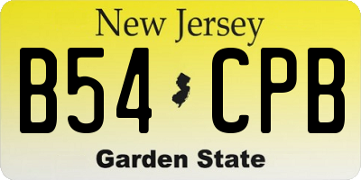 NJ license plate B54CPB