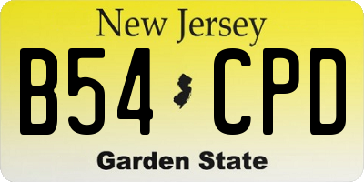 NJ license plate B54CPD