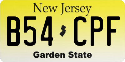 NJ license plate B54CPF