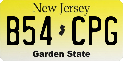 NJ license plate B54CPG