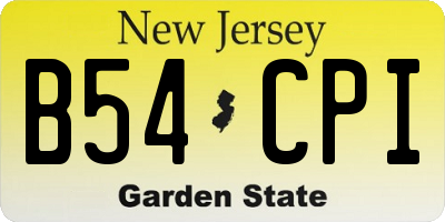 NJ license plate B54CPI