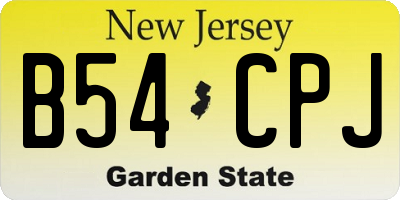 NJ license plate B54CPJ