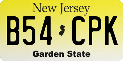 NJ license plate B54CPK