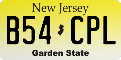 NJ license plate B54CPL