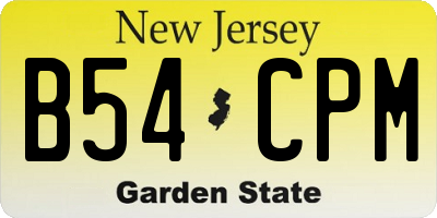 NJ license plate B54CPM