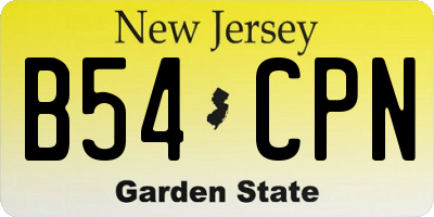 NJ license plate B54CPN