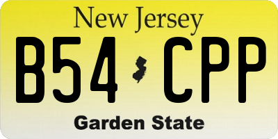 NJ license plate B54CPP