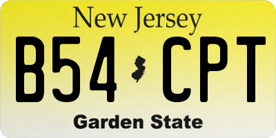 NJ license plate B54CPT