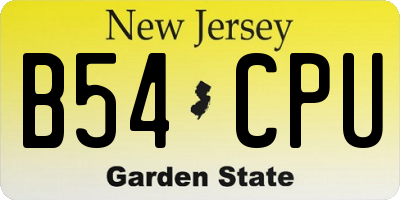 NJ license plate B54CPU