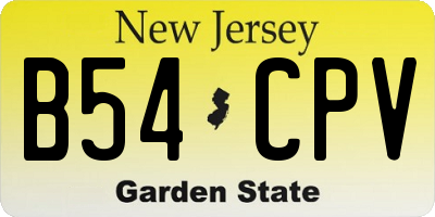 NJ license plate B54CPV
