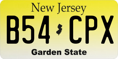 NJ license plate B54CPX