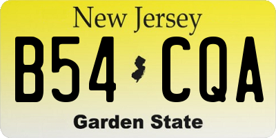 NJ license plate B54CQA