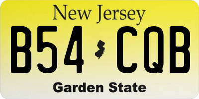NJ license plate B54CQB