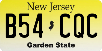 NJ license plate B54CQC