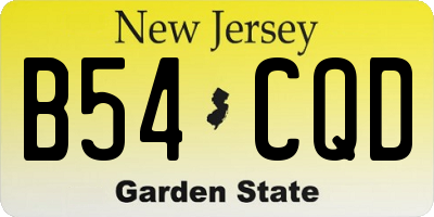 NJ license plate B54CQD