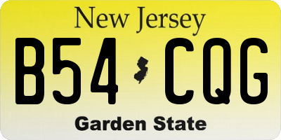 NJ license plate B54CQG