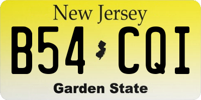 NJ license plate B54CQI