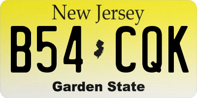 NJ license plate B54CQK
