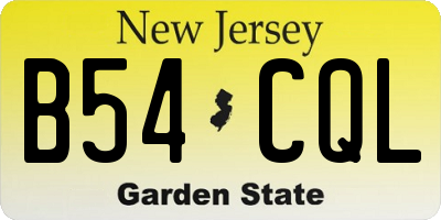 NJ license plate B54CQL