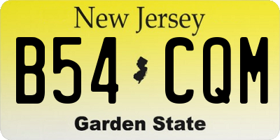 NJ license plate B54CQM