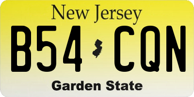 NJ license plate B54CQN