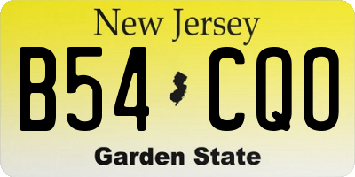 NJ license plate B54CQO