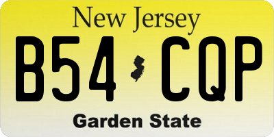 NJ license plate B54CQP