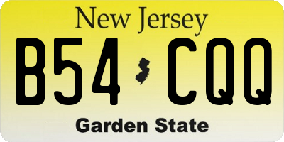 NJ license plate B54CQQ