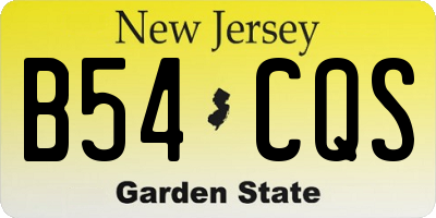 NJ license plate B54CQS